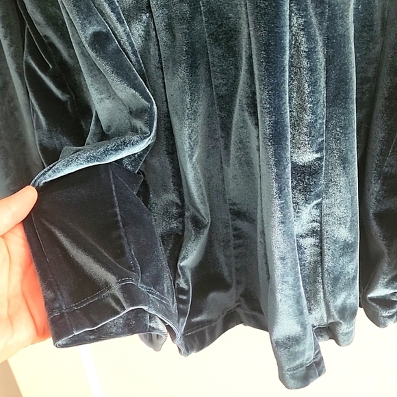Soft Surroundings Turquoise Velvet top in petite medium - Picture 4 of 6